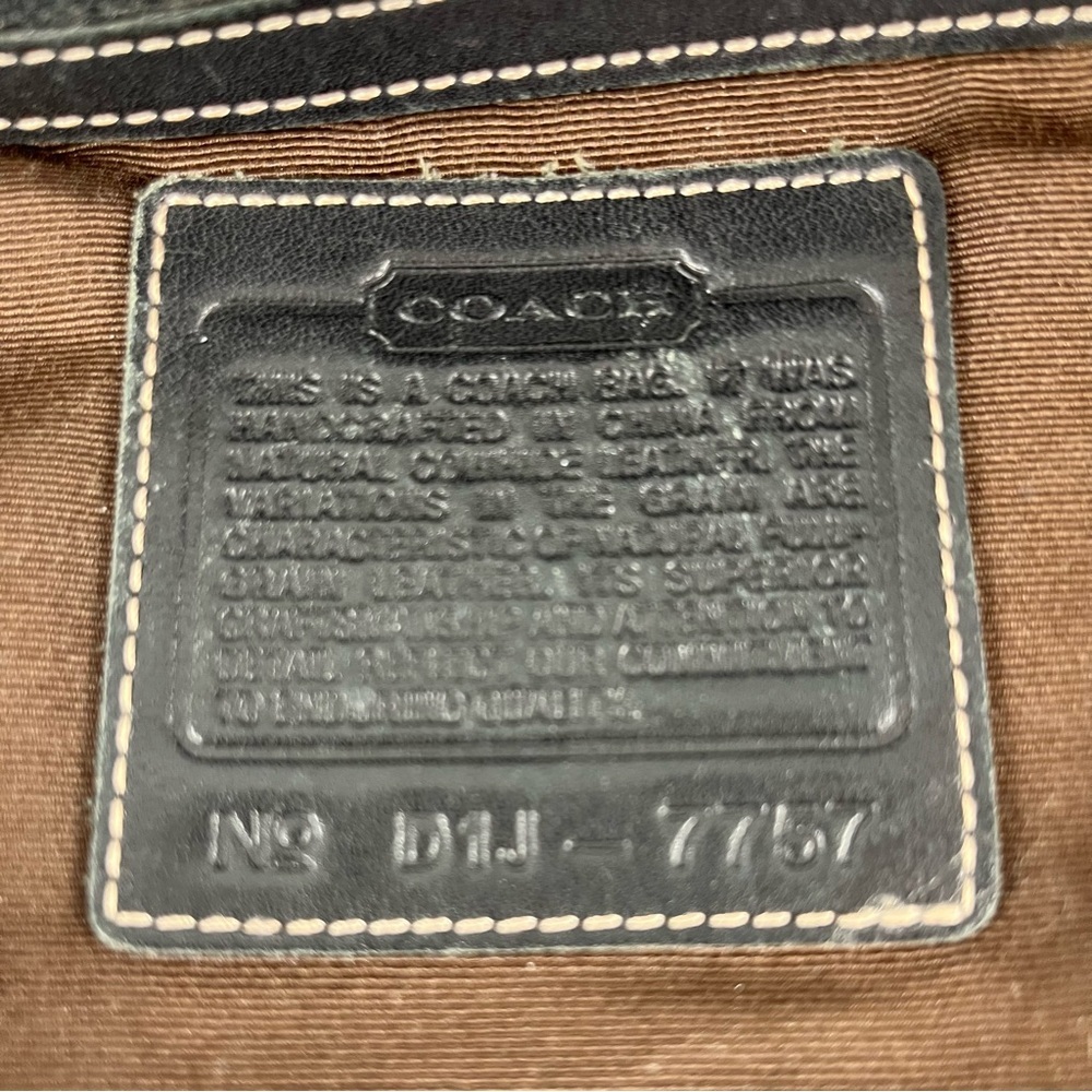 Coach Hamptons Classic Black Leather Hand Bag Tote D1J-7757 Lobster Clasp Close - Picture 11 of 15